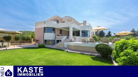 Titel - Haus kaufen in Platanias - Luxusvilla in traumhafter Lage mit Meerblick und Pool auf Kreta.