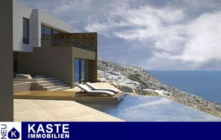 Titel - Haus kaufen in Akrotiri - Ruhig gelegene Luxus-Villa mit Pool und fantastischer Aussicht nahe Chania