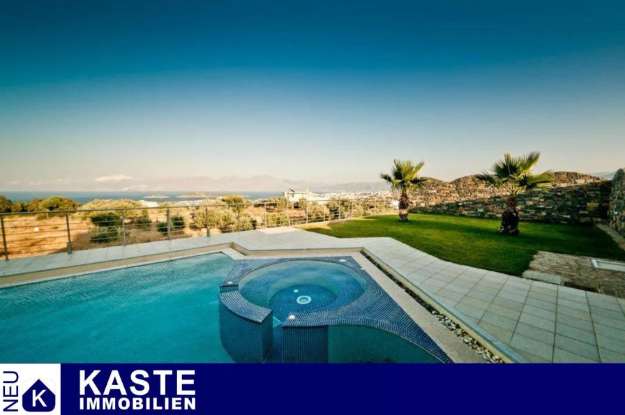 Titel - Haus kaufen in Agios Nikolaos - Luxuriöse Villa mit Pool und Meerblick in Agios Nikolaos Kreta