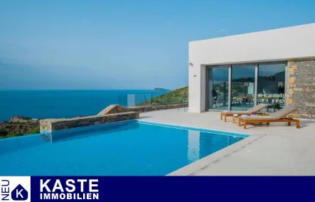 Titel - Haus kaufen in Agios Nikolaos  - Luxuriöse Villa mit fantastischer Aussicht in Agios Nikolaos auf Kreta.