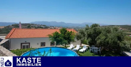 Titel - Haus kaufen in Lefkochori - Kreta | Elegante Villa am Hügel: Entdecke den Zauber dieses Anwesens mit atemberaubender Aussicht!