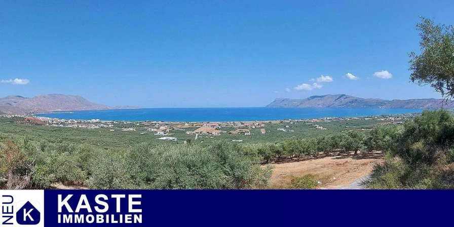 Titel - Grundstück kaufen in Kissamos - Erhöhter Olivenhain strandnah mit fabelhafter Aussicht - ideal für ein Hotel oder Apartmentkomplex