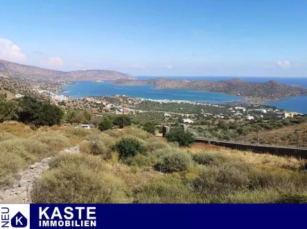 Titel - Grundstück kaufen in Elounda - Baugrundstück mit Meerblick, Elounda, Kreta