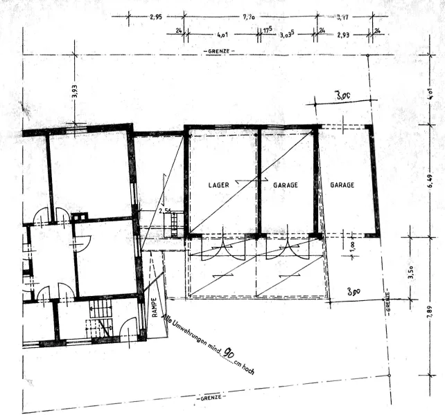 Grundriss Anbau Garagen