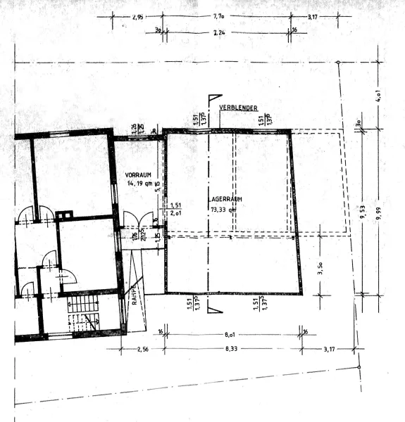 Grundriss Anbau Gewerbe