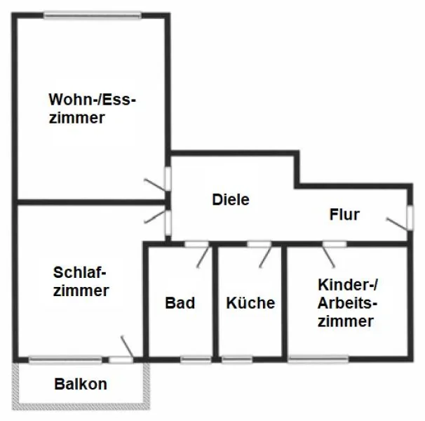 Grundriss - Wohnung kaufen in Hannover (Döhren) - Kapitalanlage oder Selbstnutzung: Großzügige & helle 3-Zimmer-Wohnung in guter Lage