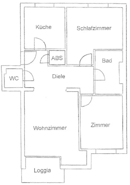 Grundriss - Wohnung kaufen in Hannover (Bothfeld) - Schöne 3-Zimmer-Wohnung, hell & großzügig mit Balkon + TG-Stellplatz in guter Wohnlage