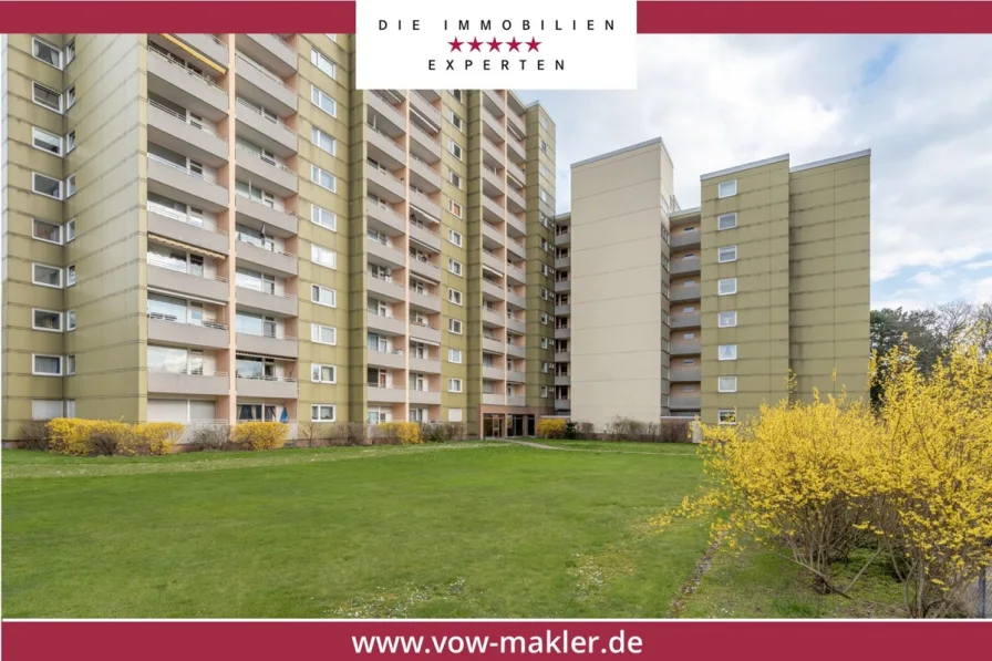 Rückansicht - Wohnung kaufen in Braunschweig - Vermietete drei-Zimmer-Wohnung mit tollem Ausblick!