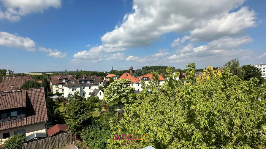 Blick von der Dachterrasse nach Westen - Wohnung kaufen in Wolfenbüttel - Das Penthouse. Neubau 2024 und bezugsfertig. Einfach einziehen. Den Ausblick genießen.