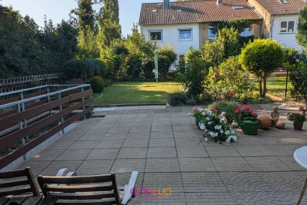 Terrasse und Garten - Haus kaufen in Braunschweig - Gelegenheit in Schapen: 6-Zimmer-Reihenendhaus mit Südgarten, Vollkeller, Garage