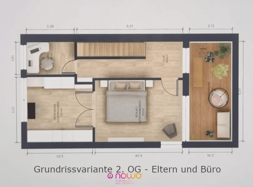 Grundrissvariante 2. OG - Eltern und Büro