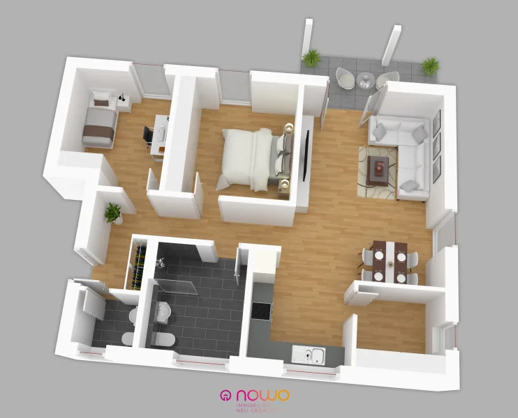 3D Grundriss Wohnung 1