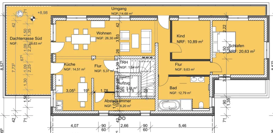 Grundriss - Wohnung kaufen in Wolfenbüttel - Genießen Sie den Wohnkomfort dieses 3-Zimmer Penthouses in zentraler Lage von Wolfenbüttel!