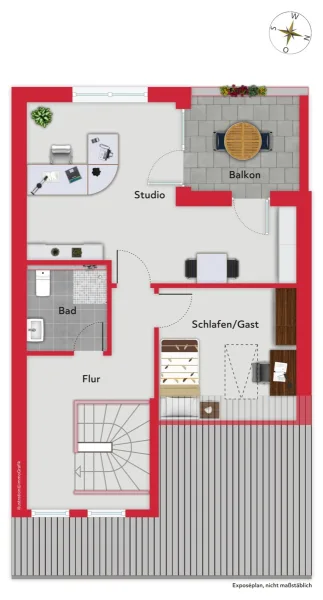 Grundriss Staffelgeschoss