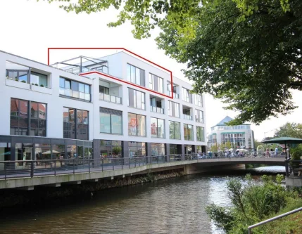 Außenansicht - Wohnung mieten in Nordhorn - Einzigartige Penthouse-Wohnung direkt in der City!!