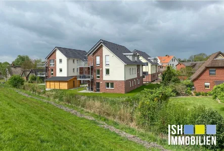 Außenansicht - Wohnung mieten in Wischhafen - Moderne Wohnung mit Terrasse und Blick auf die Elbe in Wischhafen zu vermieten