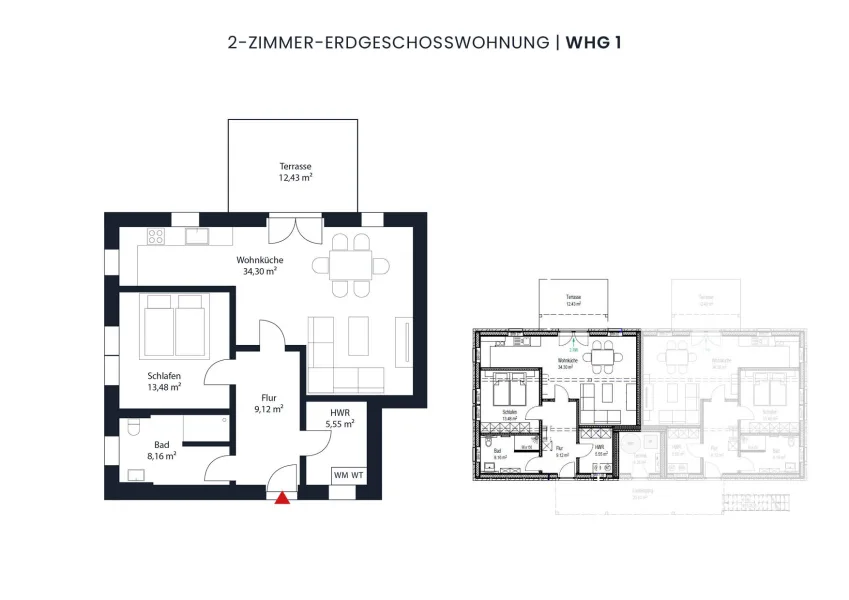 Grundriss Wohnung 1