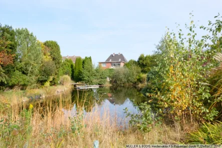 Blick über den Teich - Haus kaufen in Winsen/Luhe - Wohnhaus und Baugrundstück auf 1,1 ha Grundstück!