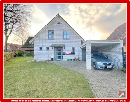 Vorderansicht - Haus kaufen in Lingen - Vermietetes kleines Einfamilienhaus mit Carport in Lingen zwischen Ems und Kanal gelegen