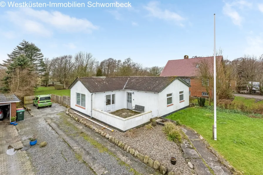 Aussenansicht Luftbild - Haus kaufen in  Højer - Gemütlicher Bungalow an der Nordsee!