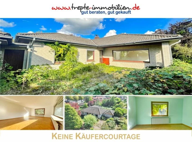 Hauptbild - Haus kaufen in Bad Bramstedt - Winkelwalmdachbungalow im Dornröschenschlaf sucht Familie zum Wachküssen * Schatz im Garten inkl. *