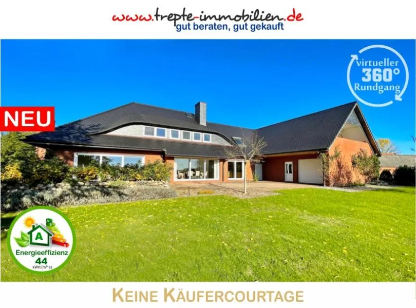 Hauptbild - Haus kaufen in Jersbek - Hamburg-Duvenstedt vis à vis! Landhausvilla mit traumhaften Weitblick in Feldrandlage