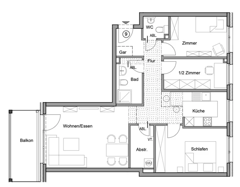 Grundriss Typ 2 - Wohnung 9