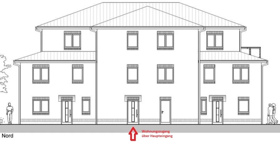 Ansicht Nord WE 2 - Wohnung kaufen in Sittensen - SITTENSEN - ERSTKLASSIGER NEUBAU - TOLLE KAPITALANLAGE IN ZENTRALER LAGE