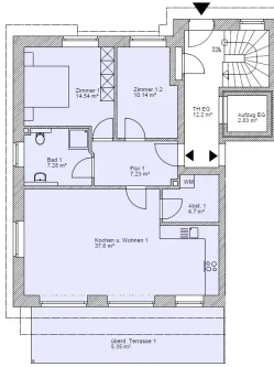 Grundriss WE 1 EG rechts  - Wohnung kaufen in Sittensen - MODERNE ERDGESCHOSSWOHNUNG IN ZENTRALER LAGE