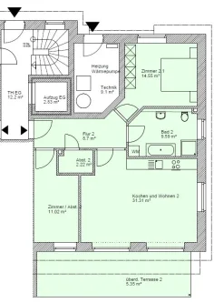 Grundriss WE 2 EG links - Wohnung kaufen in Sittensen - MODERNE ERDGESCHOSSWOHNUNG - RUHIG UND DOCH ZENTRAL