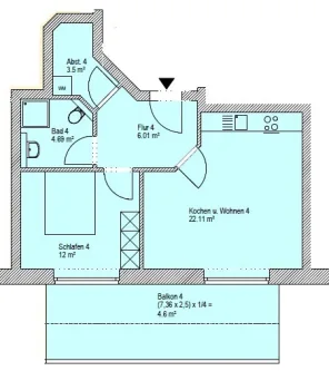 Grundriss  - Wohnung kaufen in Sittensen - MODERNE 2-ZIMMERWOHNUNG IM 1. OG - RUHIG UND DOCH ZENTRAL