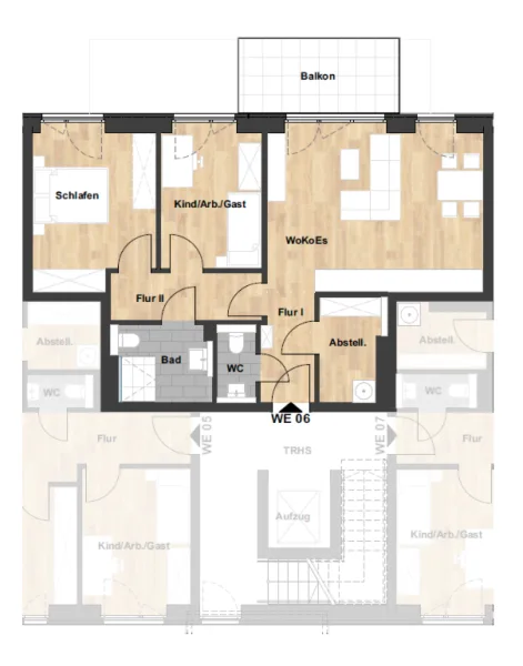 Wohnung 06 Grundriss - Wohnung mieten in Stade - MODERNE 3-ZIMMER-ETAGENWOHNUNG MIT HOHEM WOHNKOMFORT