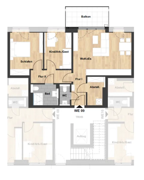 Wohnung 09 Grundriss - Wohnung mieten in Stade - MODERNE 3-ZIMMER-ETAGENWOHNUNG MIT HOHEM WOHNKOMFORT