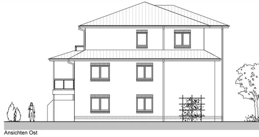 Ansicht Ost - Wohnung mieten in Sittensen - SITTENSEN - ERSTKLASSIGER NEUBAU - WOHNEINHEIT ÜBER ZWEI EBENEN IN ZENTRALER LAGE