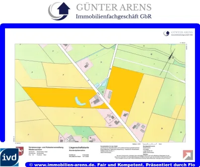 Liegenschaftskarte - Grundstück kaufen in Westerstede - ca. 5,6 ha Acker- und Grünland und 0,5 ha Forstfläche in Westerstederfeld