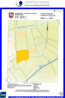 Liegenschaftskarte - Grundstück kaufen in Westerstede - 1,50 ha Grünland in Hollwegerfeld