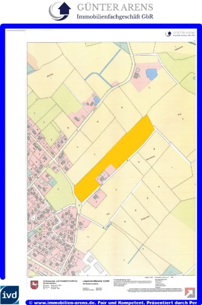 Liegenschaftskarte - Grundstück kaufen in Westerstede - 3,50 ha gutes Ackerland in Moorburg, Zum Wehlen