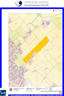 Liegenschaftskarte - Grundstück kaufen in Westerstede - 3,50 ha gutes Ackerland in Moorburg, Zum Wehlen