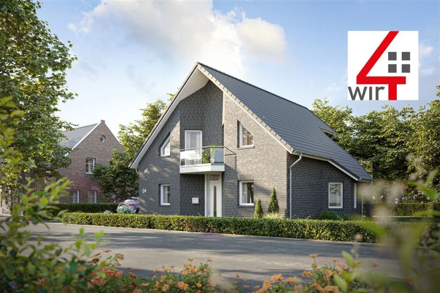 Hauptansicht - Haus kaufen in Wiesmoor - NEUBAU: Schickes Einfamilienhaus im Neubaugebiet "Auf dem Lindenkamp"