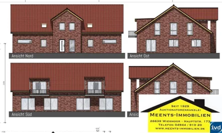 Ansicht - Wohnung kaufen in Wiesmoor - Neubauprojekt - Erdgeschoss-Eigentumswohnung.