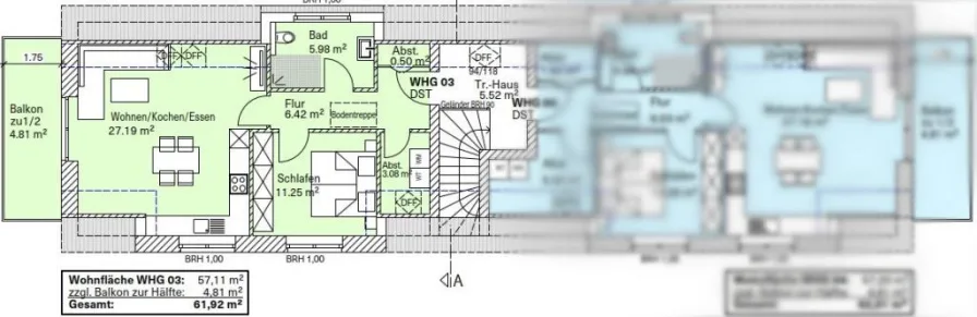 #3 Dachgeschoss links - Wohnung kaufen in Delmenhorst - Delmenhorst: ETW mit 2-Zimmern im DG links auf knapp 68 m² Wohn- und Nutzfläche im KfW40 Standard in einem 4-Familienhaus 