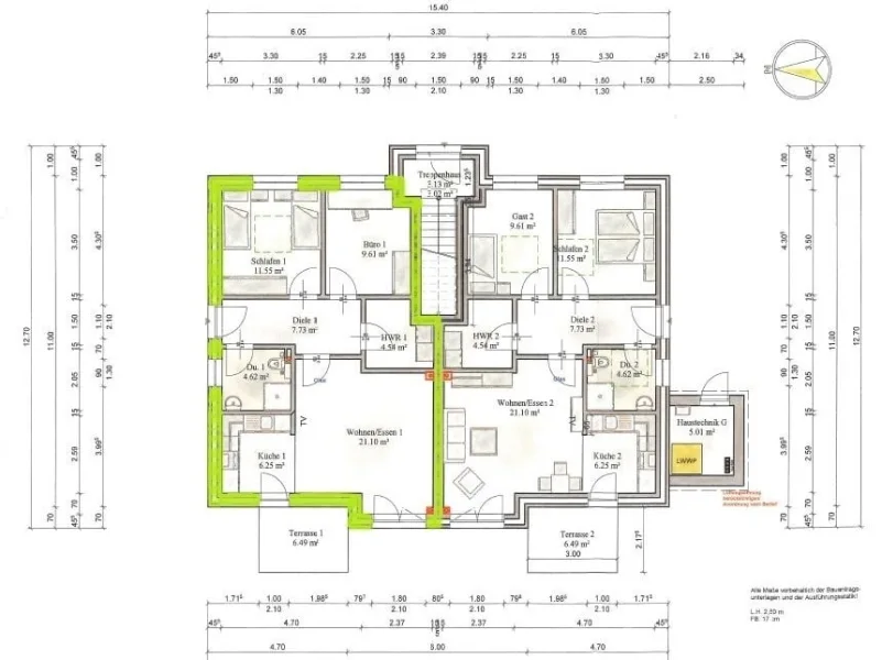 Grundriss EG mit Bemaßung