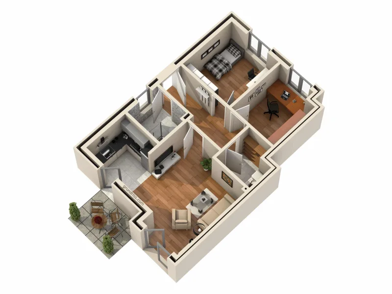 3D Grundriss mit Ausstattung