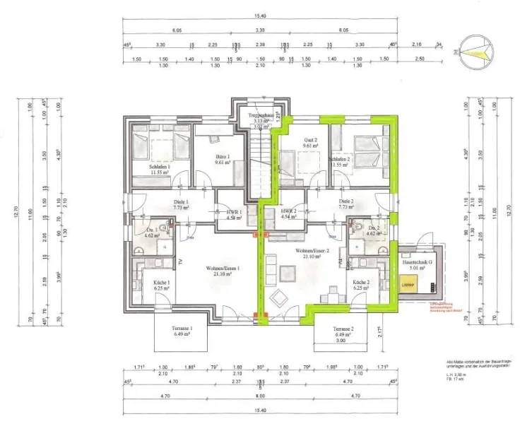 Grundriss EG mit Bemaßung