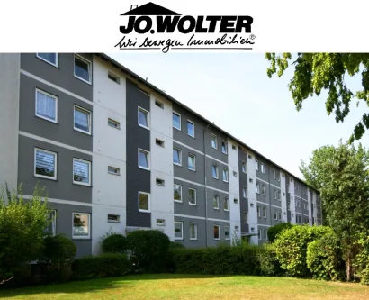 Ansicht mit Logo - Wohnung mieten in Braunschweig - Neu sanierte helle 3 Zimmer Wohnung mit Balkon im Heidberg