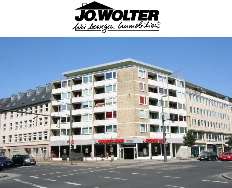 Ansicht mit Logo - Wohnung mieten in Braunschweig - Mitten in der City 1- Zimmer Wohnung mit Balkon