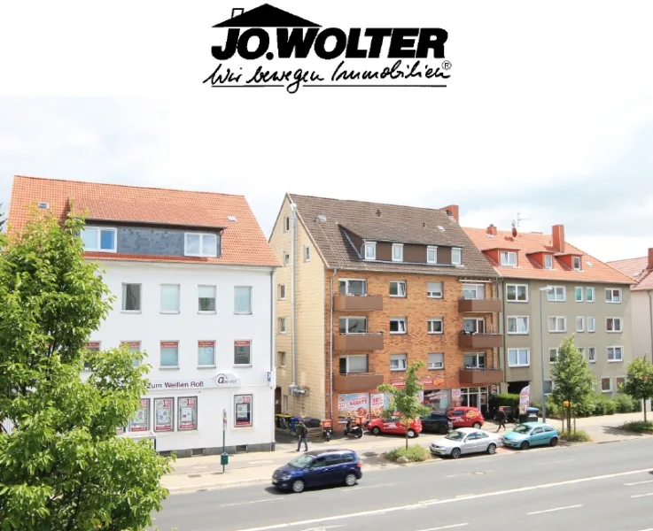 Ansicht mit Logo - Wohnung mieten in Braunschweig - Sanierte 3 Zimmer Wohnung mit Balkon