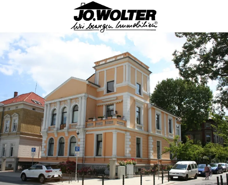 Ansicht mit Logo - Wohnung mieten in Braunschweig - Jugendstilvilla ! Exklusive Etagenwohnung mit Balkon und Wintergarten