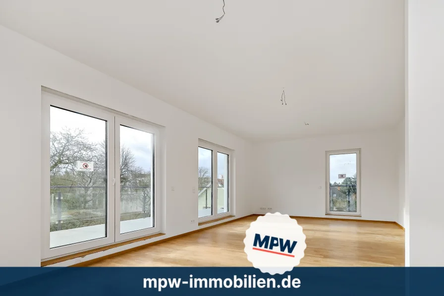 Wohnzimmer - Wohnung kaufen in Berlin - Exklusives Penthouse mit umlaufender Terrasse, Aufzug und Tiefgarage