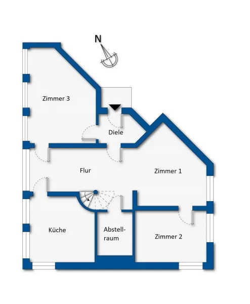 Grundrissskizze Etage 1 (4. Obergeschoss)